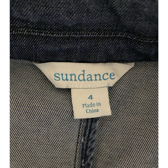 Sundance Catalog Dark Denim Blazer Womens Size 4 Casual Hipster Sport Coat - Picture 8 of 14